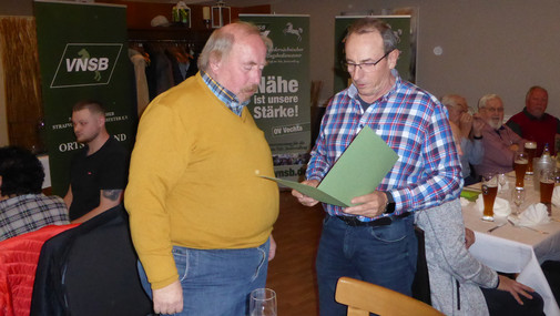 Heinz Hoping 40 Jahre Treue zum VNSB, Heinz Hoping